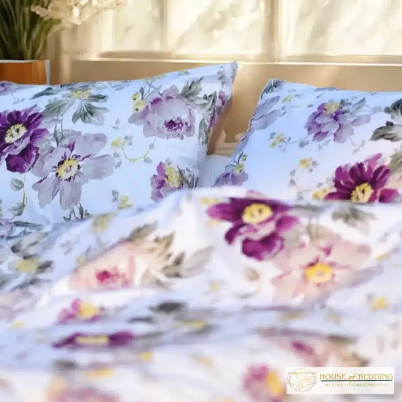 Amethyst Bloom: The Complete 6-Piece Luxury Duvet Cover & Sham Ensemble