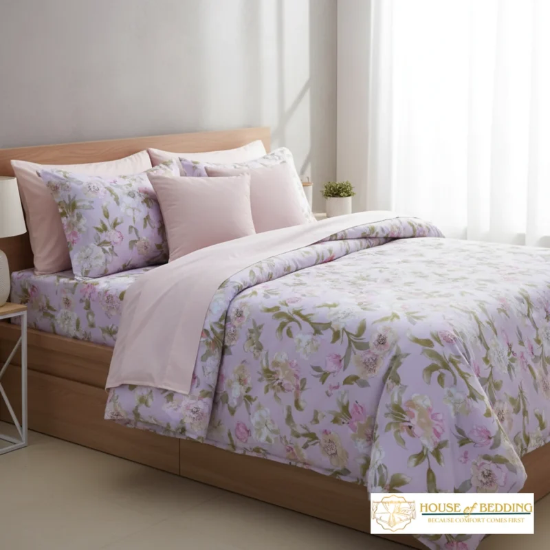 Blush Eden: The 6-Piece Duvet Cover Ensemble