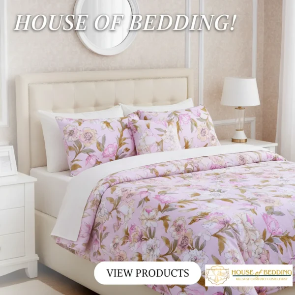 Blush Eden: The 6-Piece Cotton Sateen Duvet Cover Ensemble