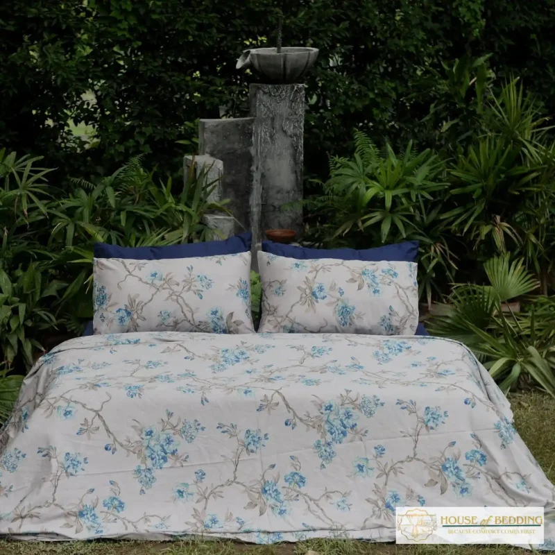 The Spring Blossom Vine: 3-Piece Premium Cotton Sateen Bedsheet Set