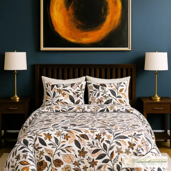 Twilight Eden: Complete 6-Piece Luxury Duvet Cover Ensemble with Exotic Botanicals