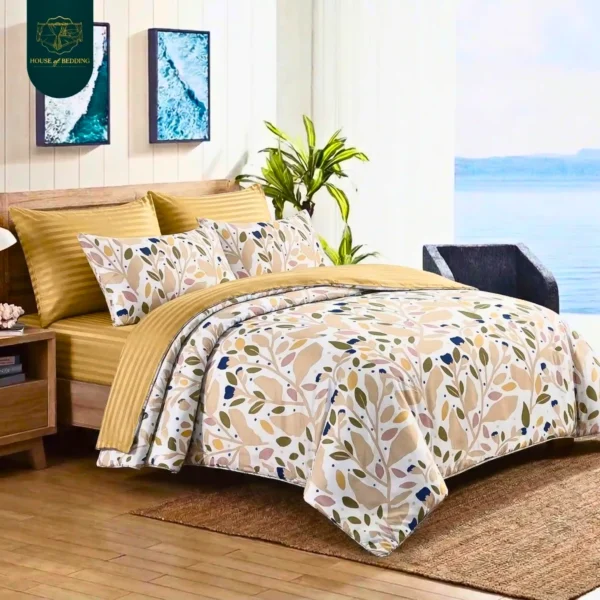 Subha Ki Kiran: A Complete 6-Piece Cotton Sateen Duvet Cover Ensemble