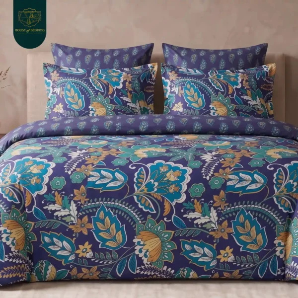 Khyber Ruby Geometric Complete 6-Piece Luxury Duvet Cover Ensemble