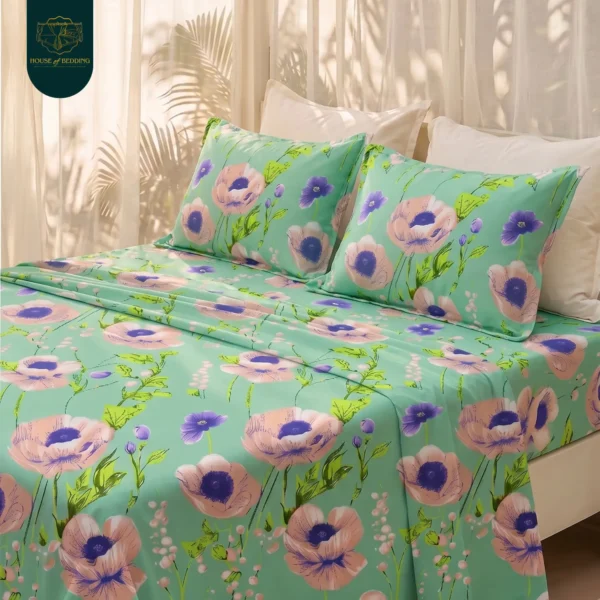 Mohenjo-Daro Terracotta 3-Pc All-Season Cotton Bedsheet Set