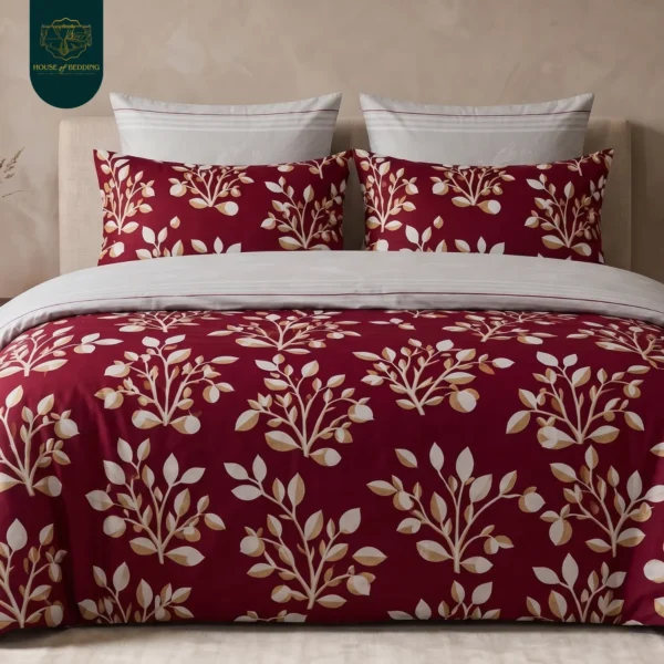 Chinar Gold Autumn Print 6-Pc Razai Set